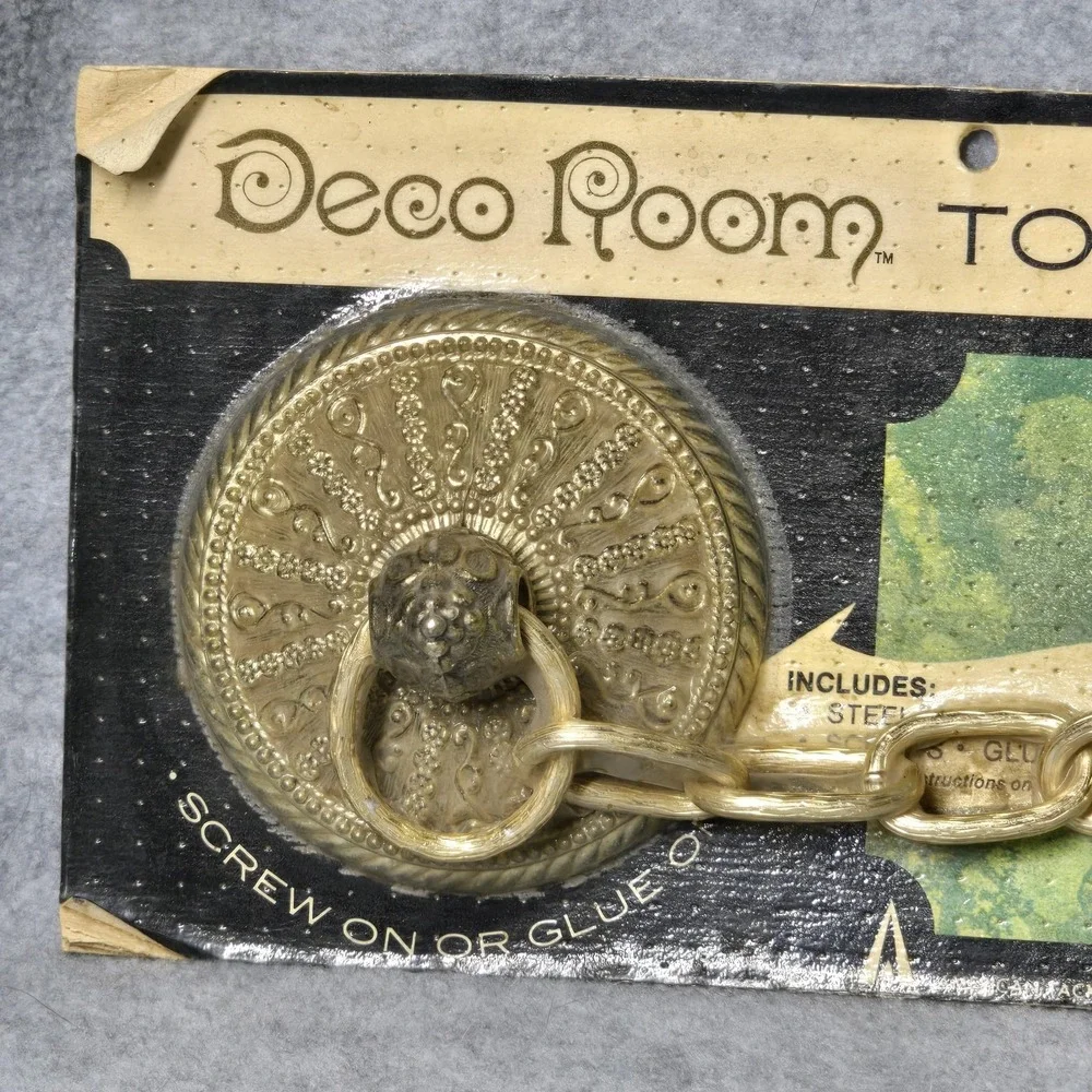 Vintage 1960s Deco Room Towel Chain 507 Antique Gold Hardware NOS 18